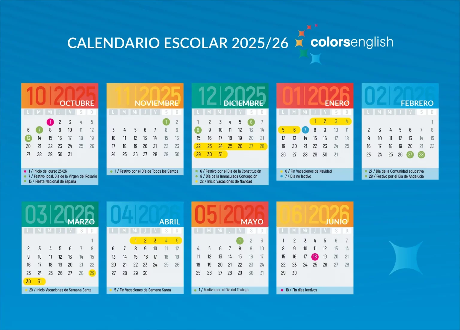 calendario colors 25 26